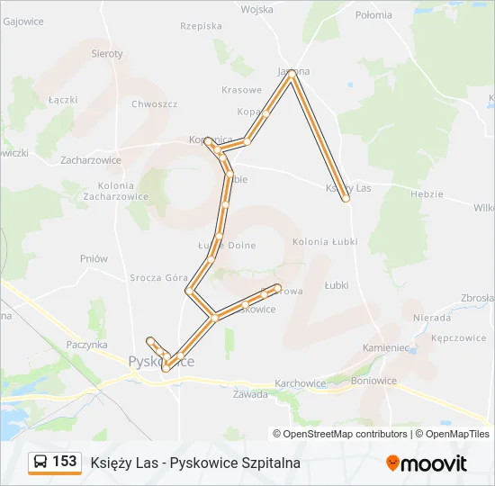 Автобус 153: карта маршрута
