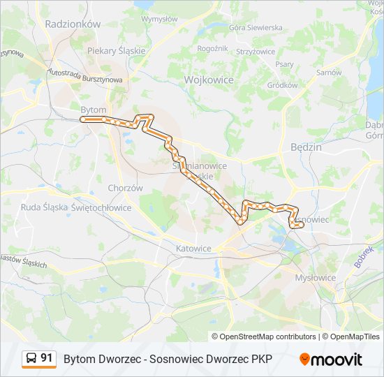 91 bus Line Map