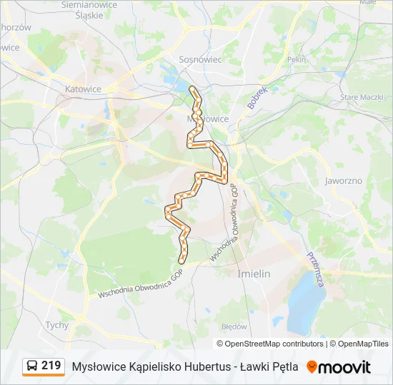 Автобус 219: карта маршрута