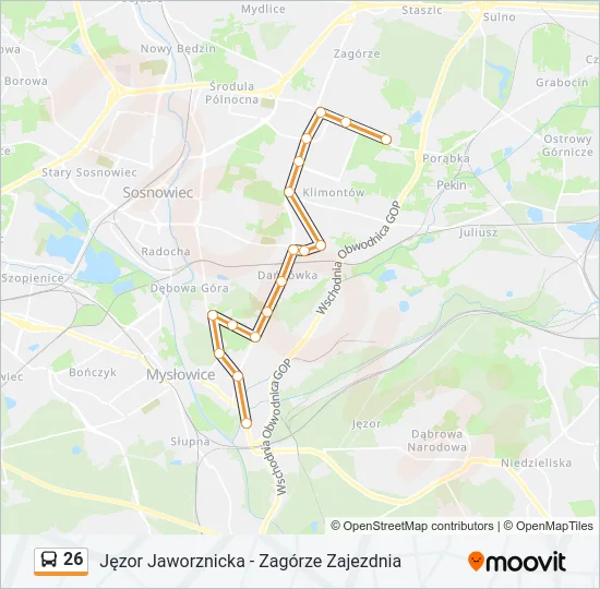Автобус 26: карта маршрута