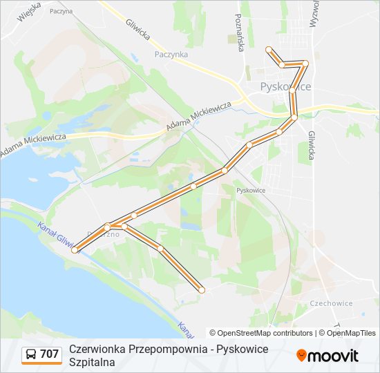 707 bus Line Map