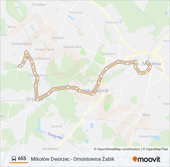 655 bus Line Map