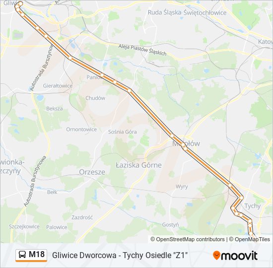 M18 bus Line Map