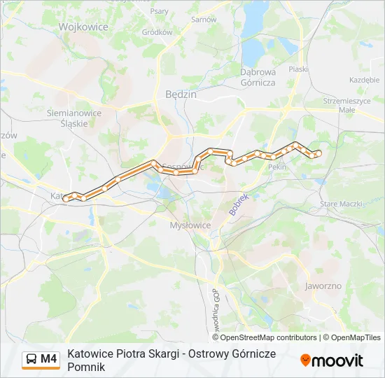 M4 Bus Line Map