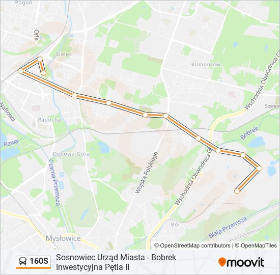 160S bus Line Map