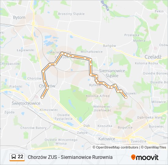 Автобус 22: карта маршрута