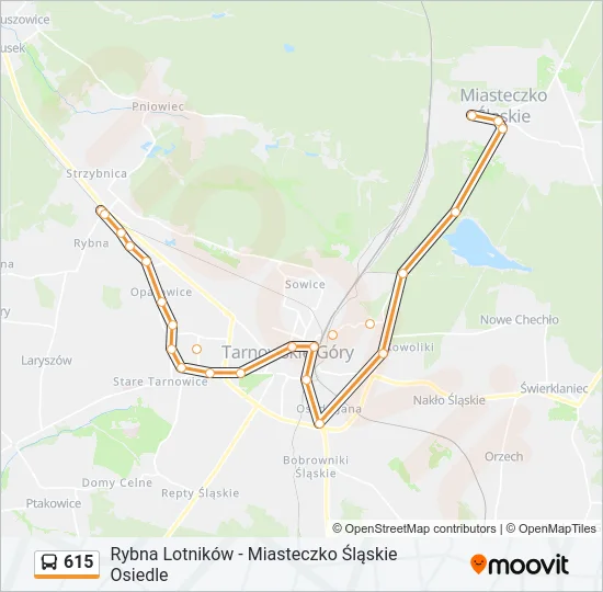 Автобус 615: карта маршрута