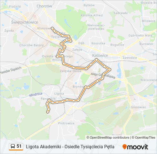 51 bus Line Map