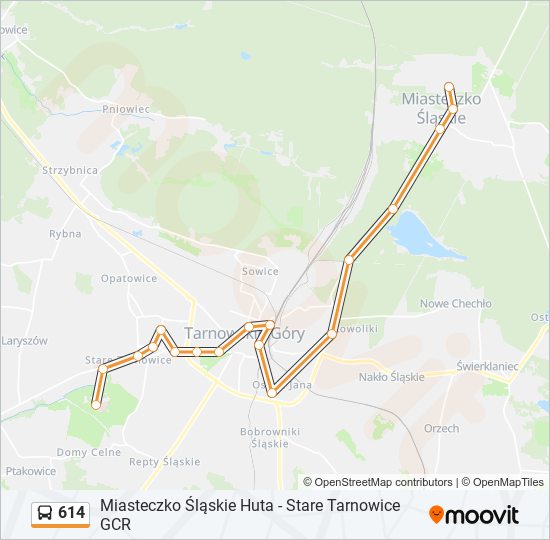 614 bus Line Map