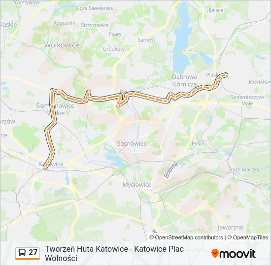 Автобус 27: карта маршрута