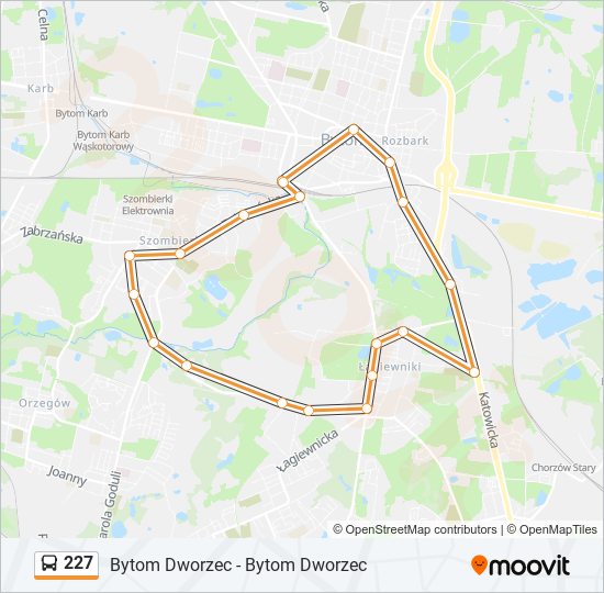 227 bus Line Map