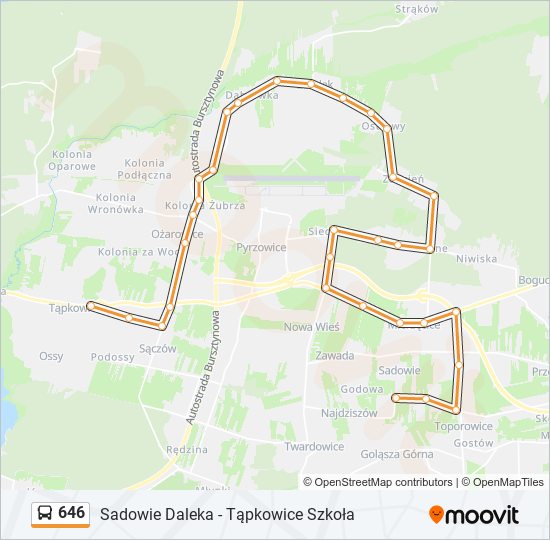 646 bus Line Map