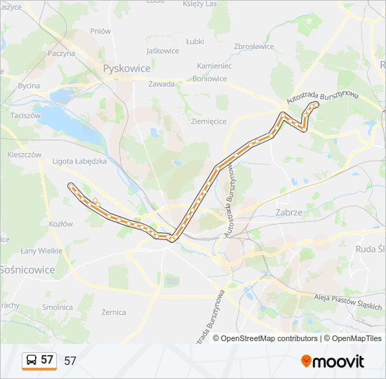 57 bus Line Map