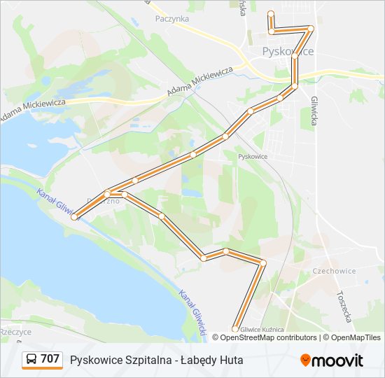 707 bus Line Map