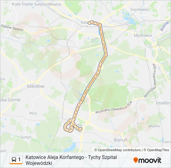 1 Bus Line Map