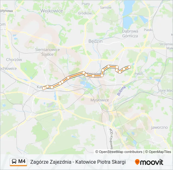 M4 Bus Line Map