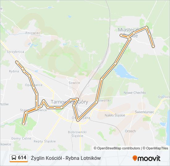 614 bus Line Map