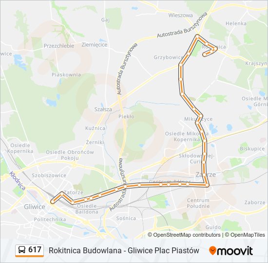 617 bus Line Map