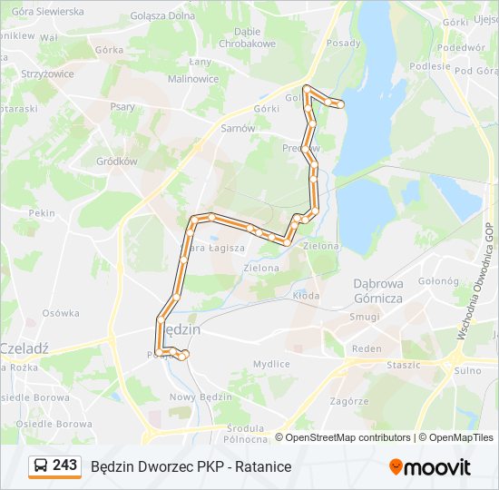 243 bus Line Map