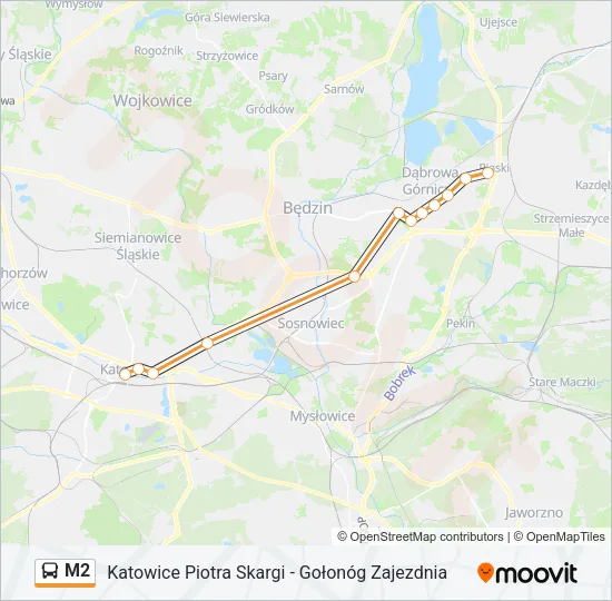 Автобус M2: карта маршрута