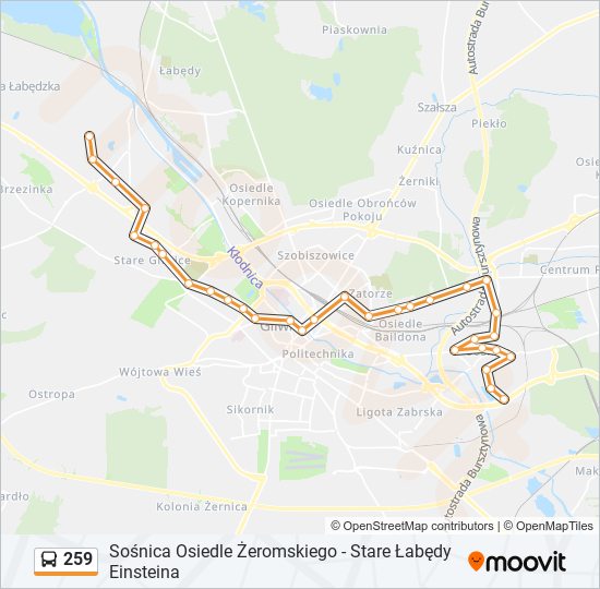 259 bus Line Map