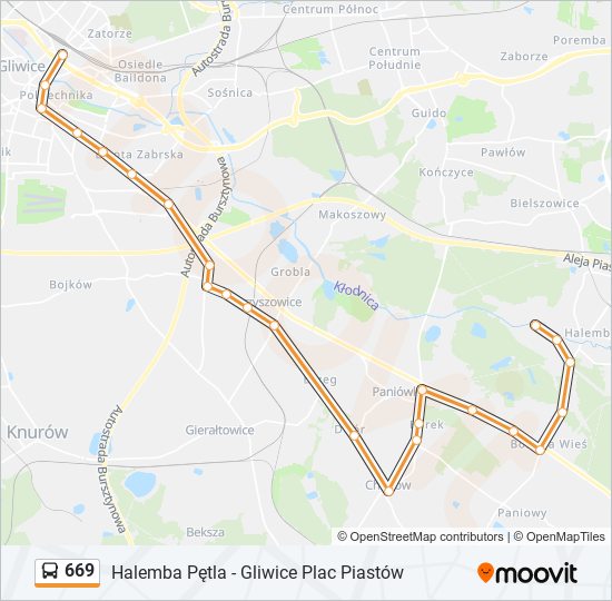 669 bus Line Map