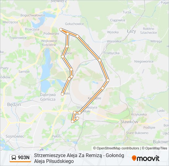 903N bus Line Map