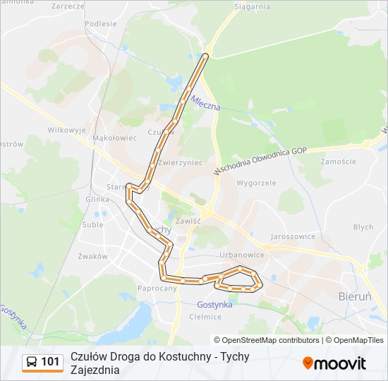 101 bus Line Map