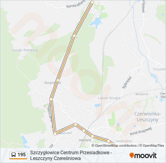 195 bus Line Map