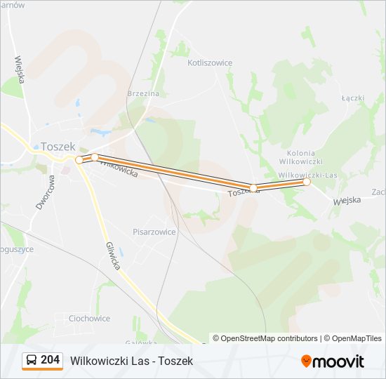 204 bus Line Map