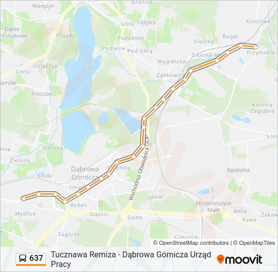 Автобус 637: карта маршрута