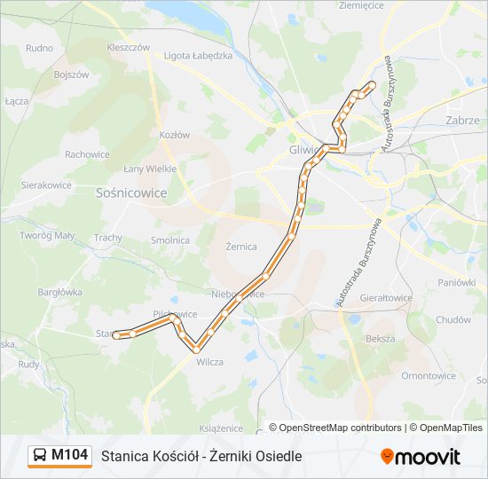 M104 bus Line Map