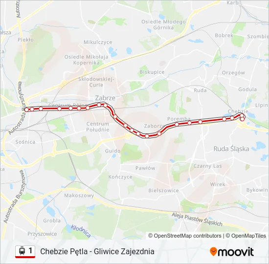 1 Light Rail Line Map