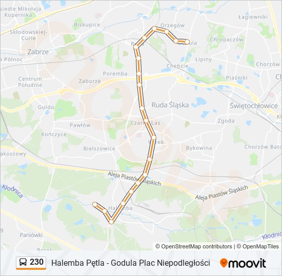 230 bus Line Map