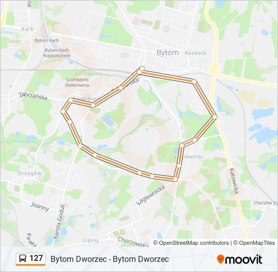 127 bus Line Map