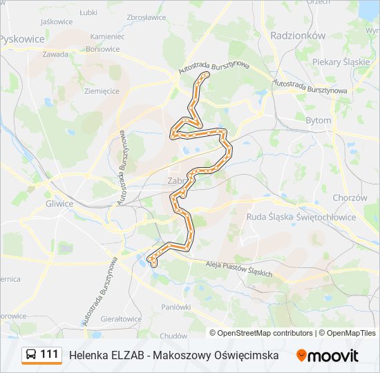 111 bus Line Map