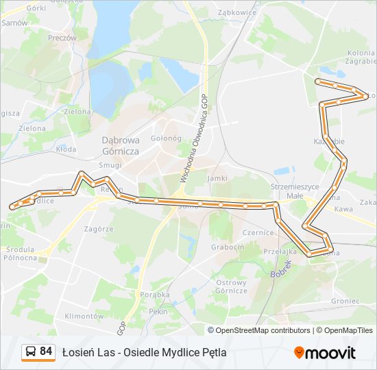 84 bus Line Map