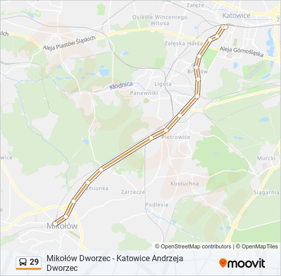 29 bus Line Map