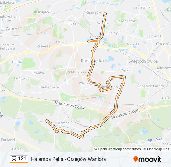 121 bus Line Map