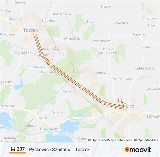 207 bus Line Map