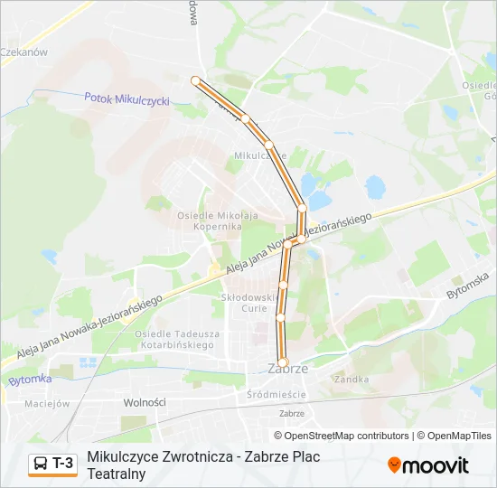 T-3 Bus Line Map