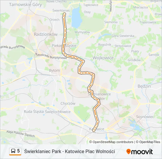 5 Bus Line Map