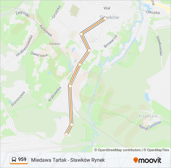 959 bus Line Map