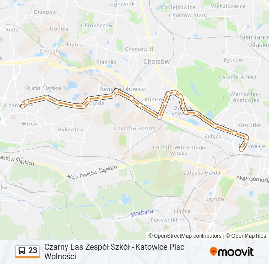 23 bus Line Map