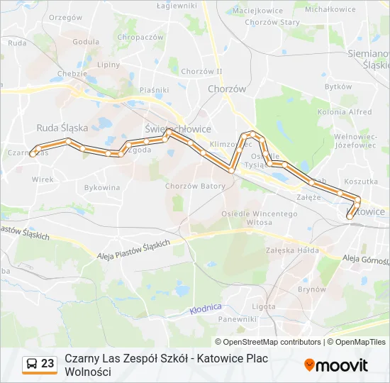 Автобус 23: карта маршрута