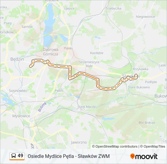 Автобус 49: карта маршрута