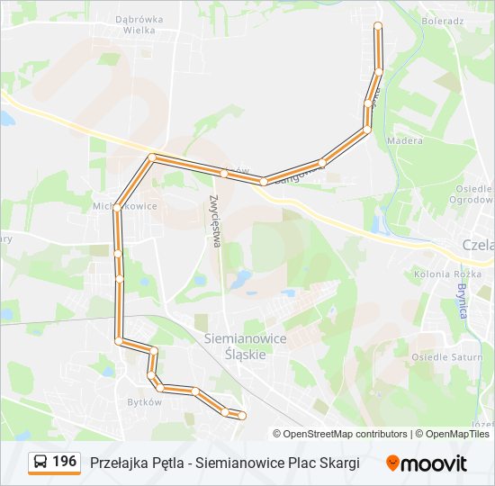 196 bus Line Map