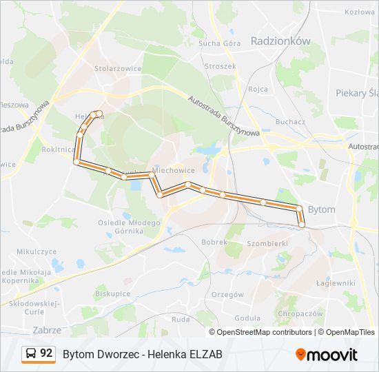 92 bus Line Map