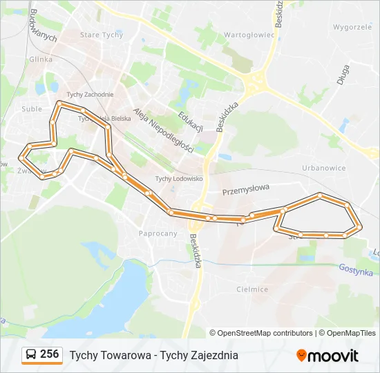 256 Bus Line Map