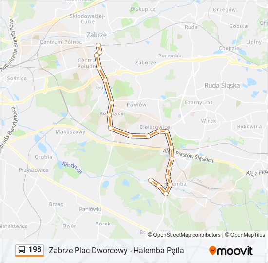 198 bus Line Map